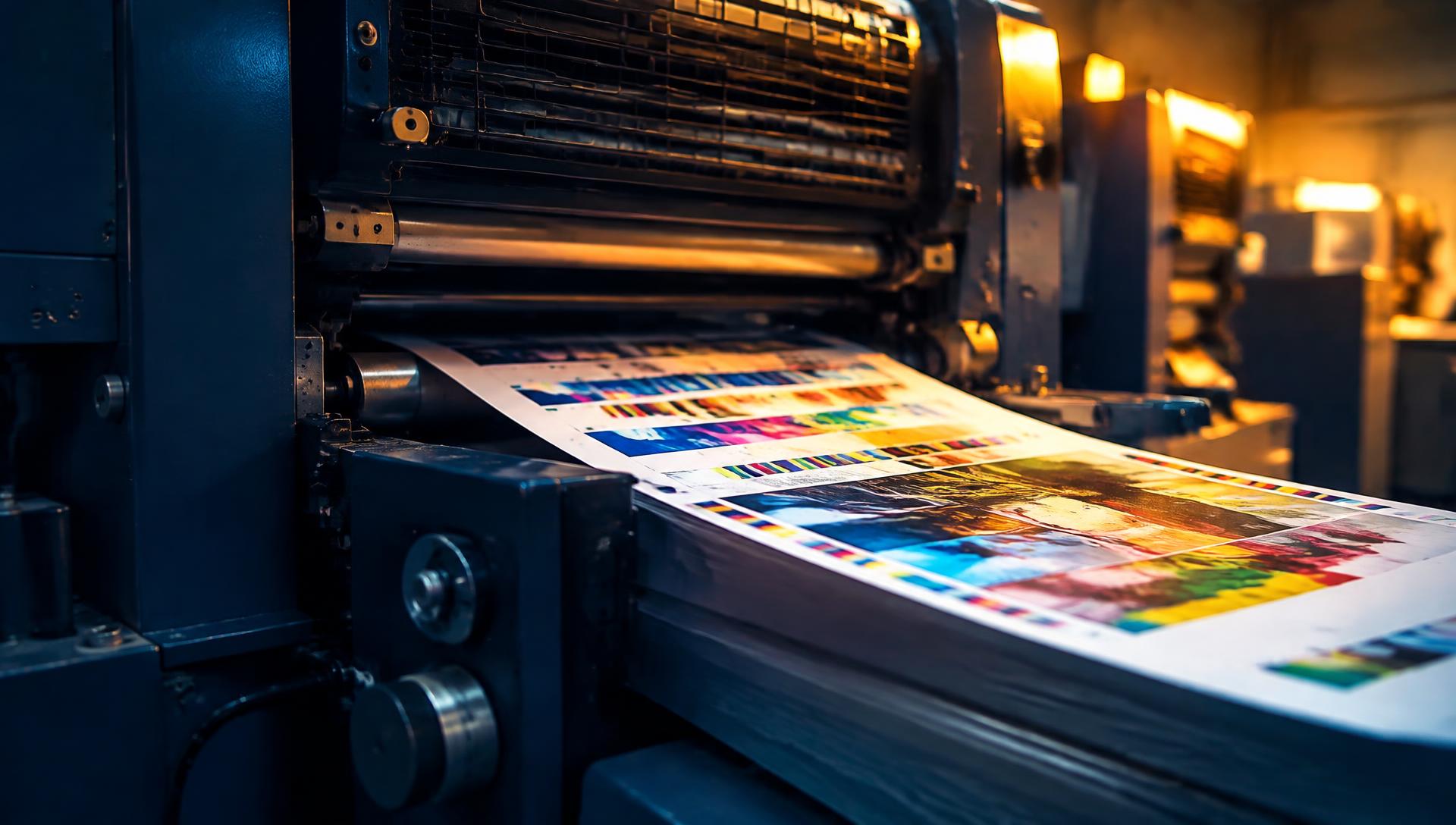Offset press printing full-color sheets